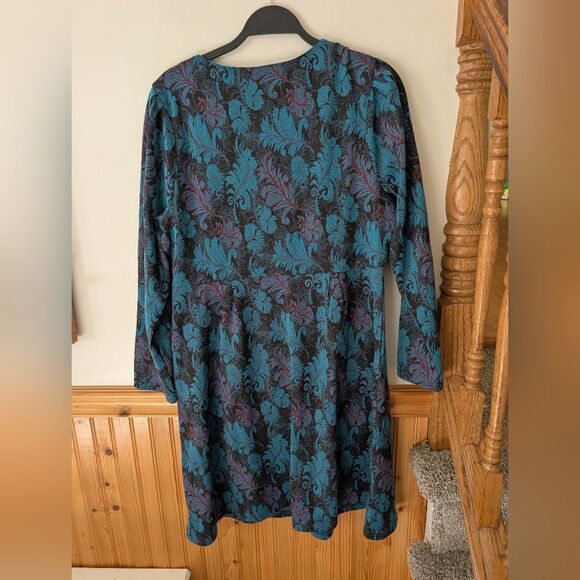 Modcloth‎ Thoughtful And Sweet A-Line Blue Feather Dress Size XL - Picture 5 of 7